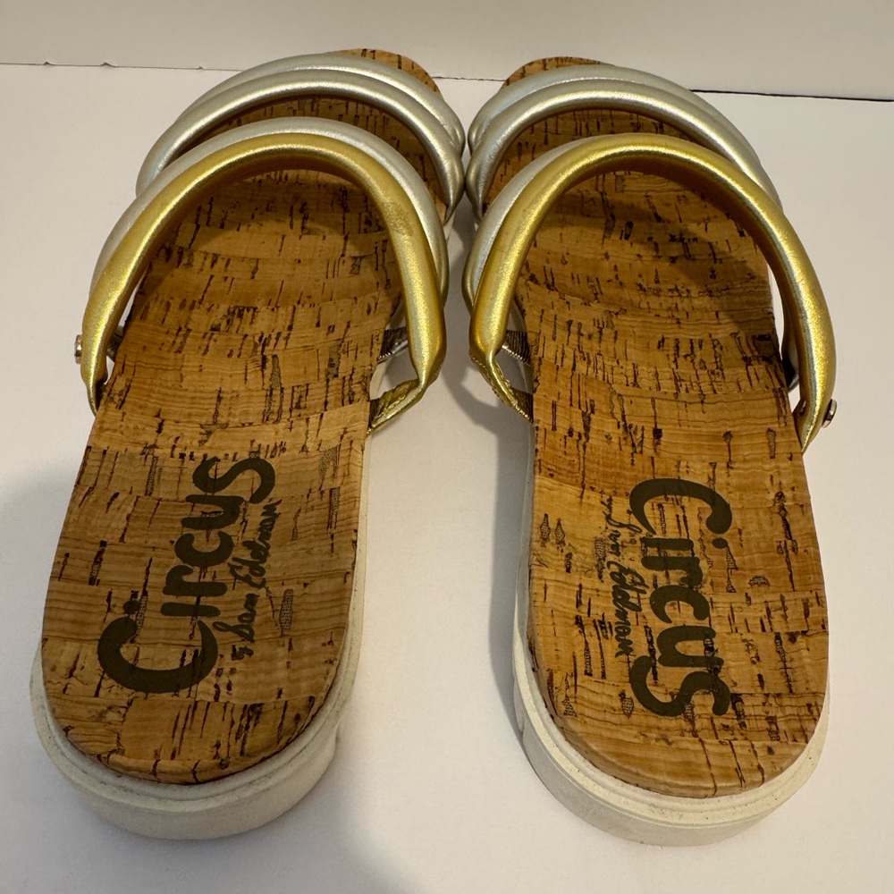 Circus by Sam Edelman Narina Strappy Silver/Gold Metallic Sandal Size 10M - Picture 6 of 11